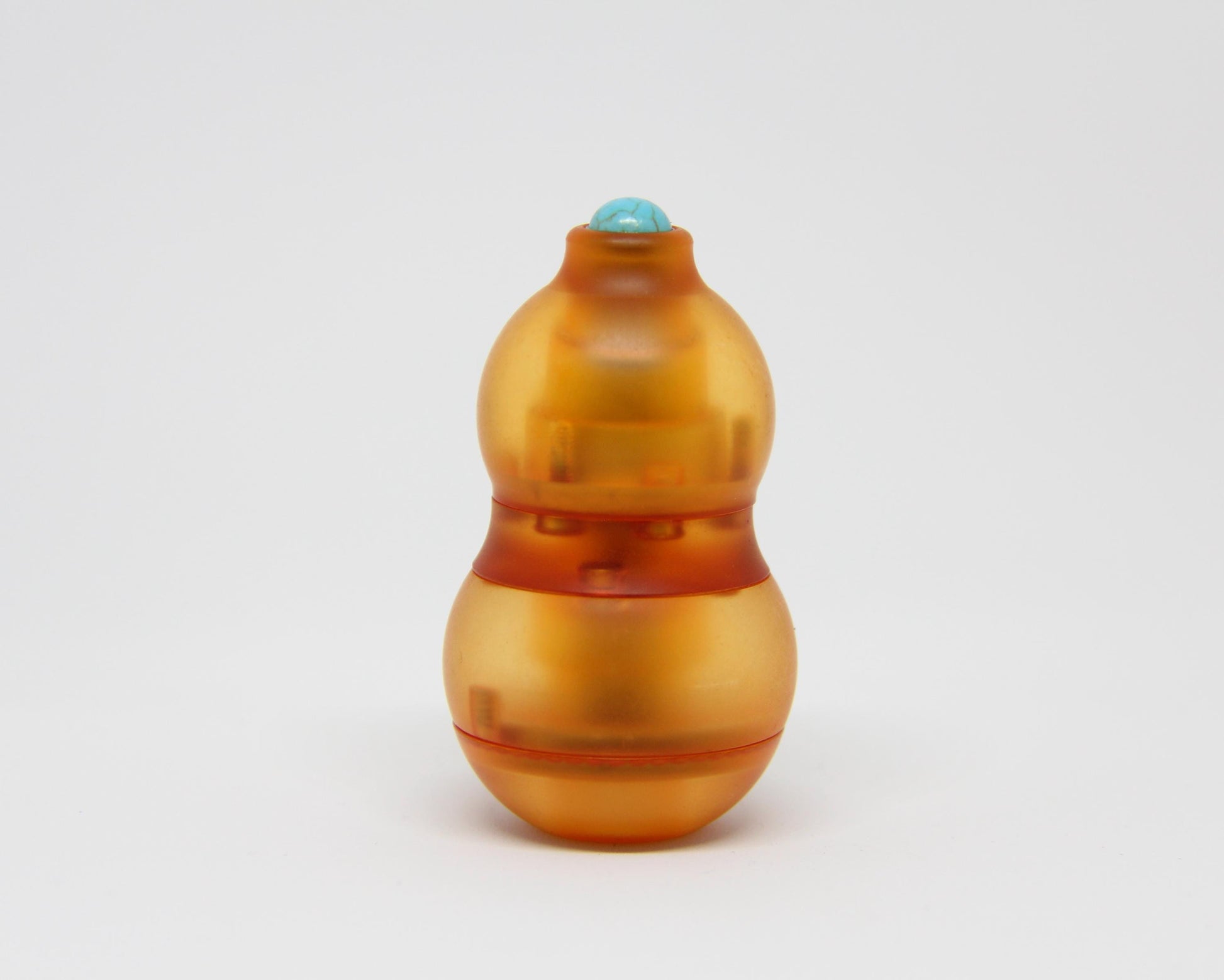 Amber Orange 4-in-1 Gourd Fidget Toy – Magnetic EDC Spinner, Ratchet & Popping Coin – Stress Relief, Durable PMMA, Comfortable Grip
