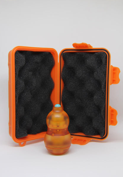 Amber Orange 4-in-1 Gourd Fidget Toy – Magnetic EDC Spinner, Ratchet & Popping Coin – Stress Relief, Durable PMMA, Comfortable Grip