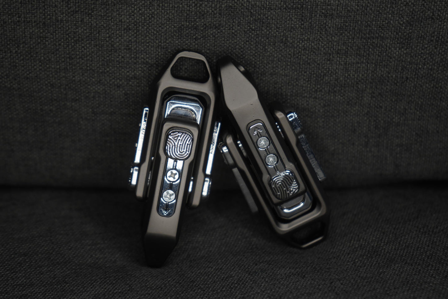 Magnetic EDC Fidget Slider – Titanium Gray and Pearl Chrome Stress Relief Toy | Click & Push for Relaxation |Pocket-Friendly Everyday Carry