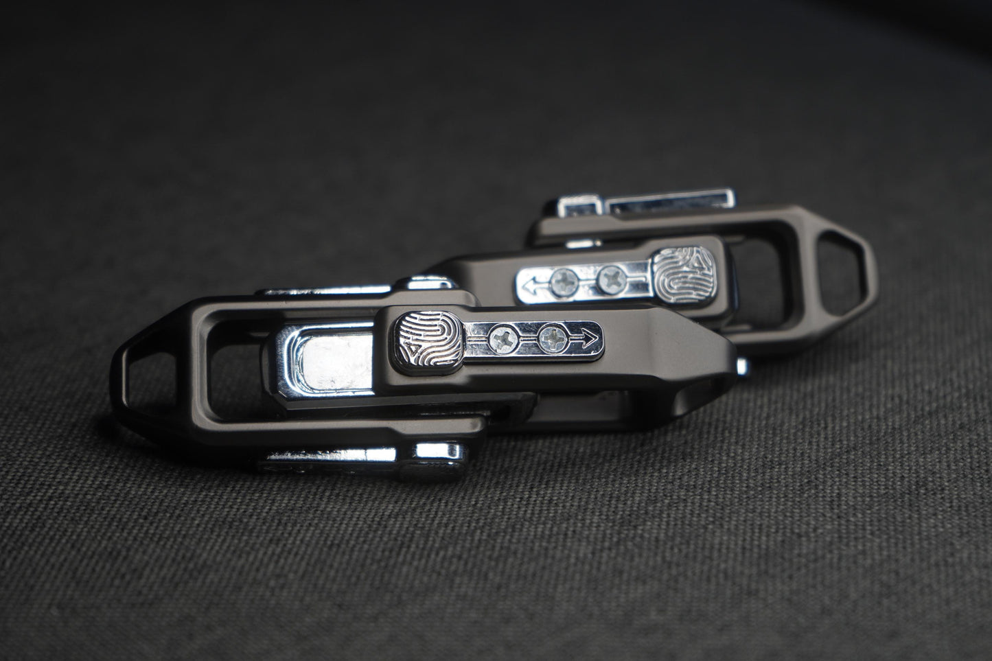Magnetic EDC Fidget Slider – Titanium Gray and Pearl Chrome Stress Relief Toy | Click & Push for Relaxation |Pocket-Friendly Everyday Carry