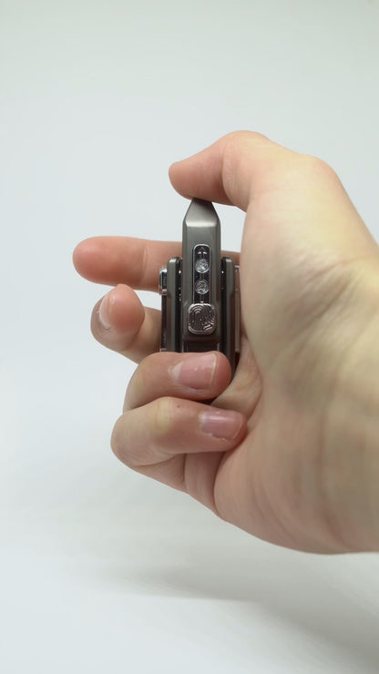 Magnetic EDC Fidget Slider –  Titanium Gray and Pearl Chrome
